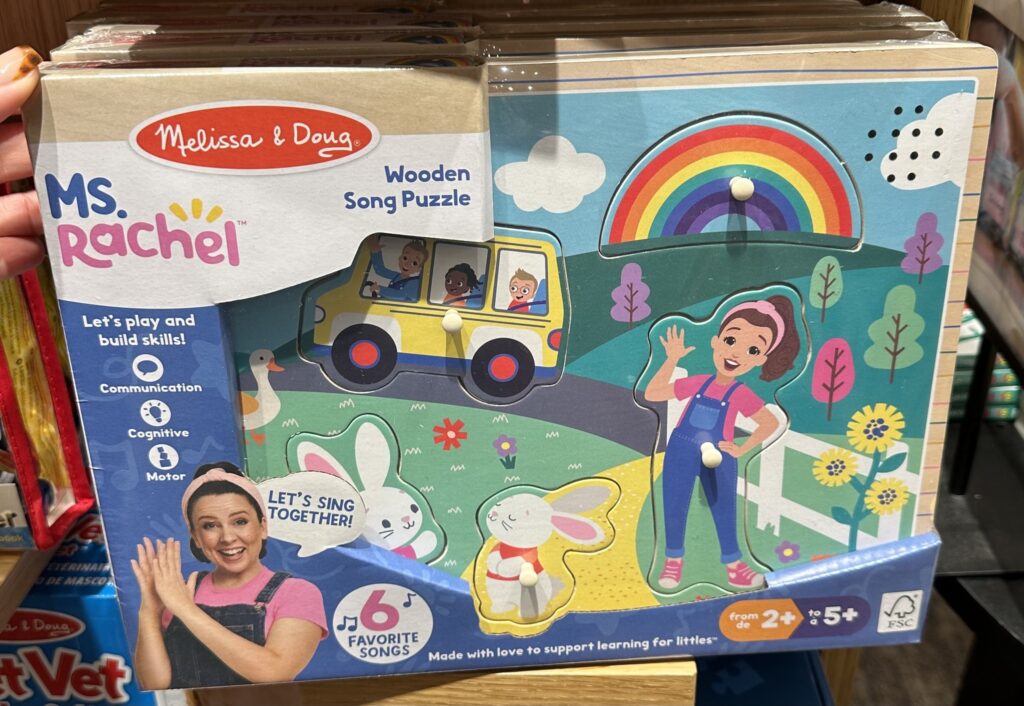 Melissa & Doug Ms. Rachel Wooden Song Peg Puzzle!