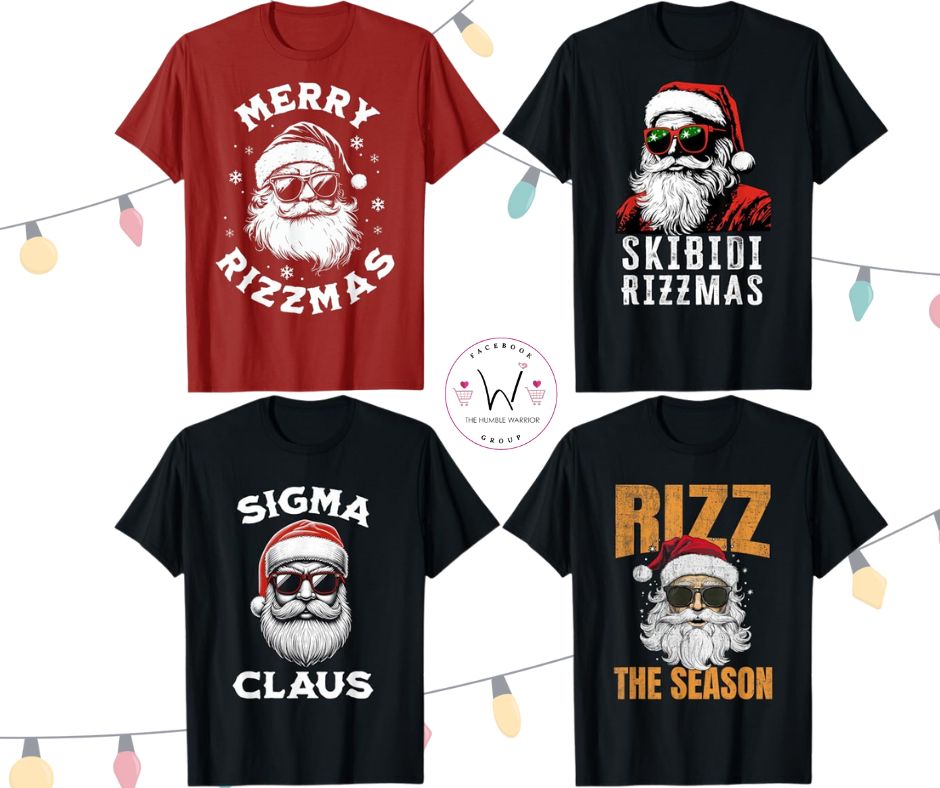 Skibidi Rizz Sigma Christmas Holiday tshirts!