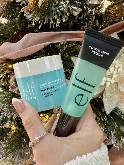 e.l.f. power grip primer and the holy hydration face cream!