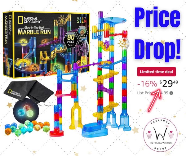 National Geographic Glowing Marble Run Construction Set