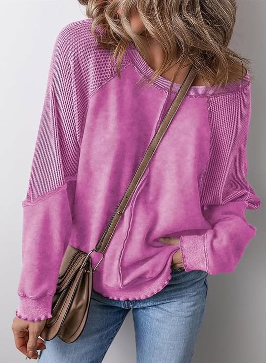 SHEWIN waffle knit top