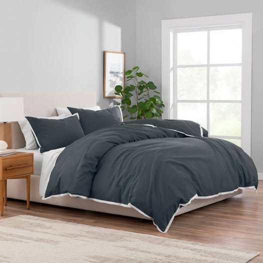 Better Homes & Gardens 3-Piece Gray Linen Duvet Cover Set