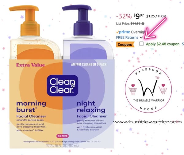 Clean & Clear 2-Pack Oil-Free Facial Cleansers!