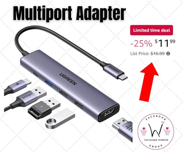 USB C Hub 5 in 1 Multiport Adapter