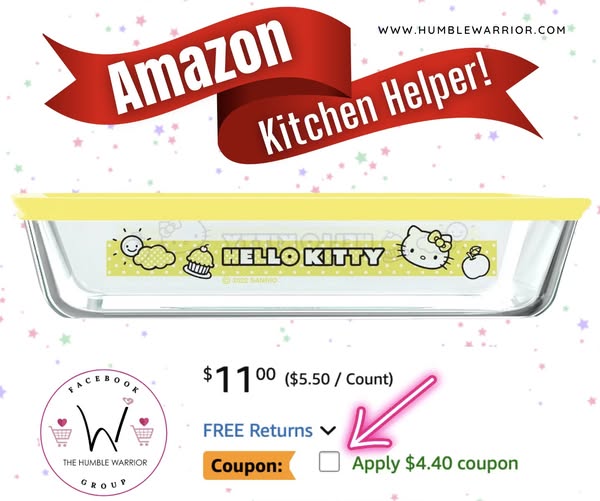 Pyrex Hello Kitty 3-Cup Glass Food Storage Container