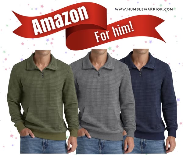 Quarter zip pullover for him!