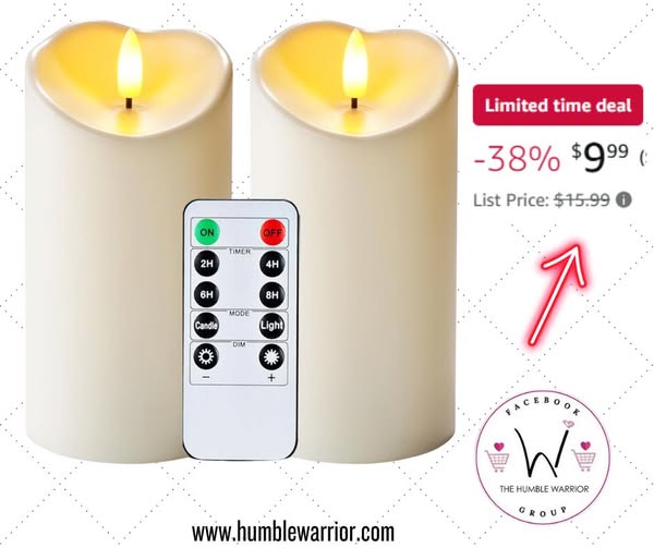 Homemory 6″x3″ Waterproof Flameless Candles