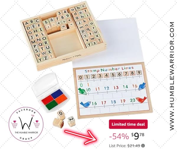 Melissa & Doug Deluxe Letters and Numbers Wooden Stamp Set