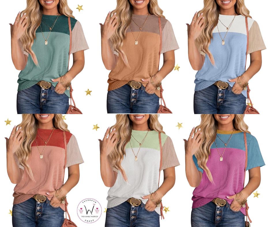 Color Block Short Sleeve Top!