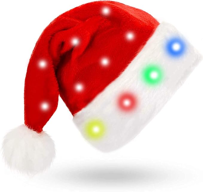 Light up santa hat