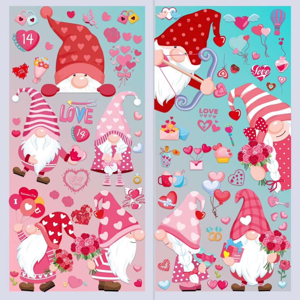 Valentine’s Day Gnome Window Clings!