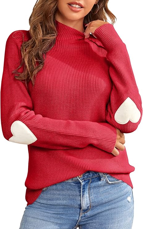 Sweater with Heart Patches
