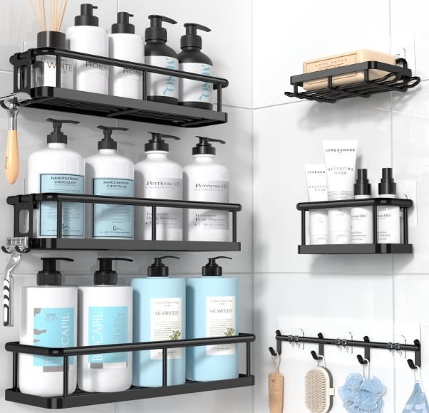 Set of 6 self adhesive shower caddy!