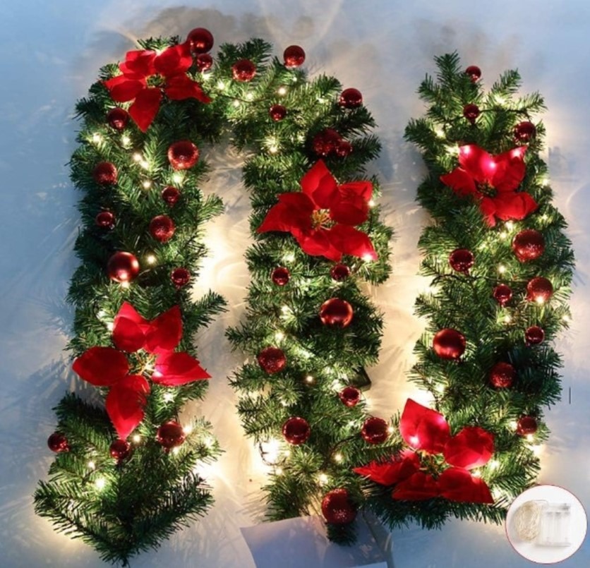 Christmas 9Ft Pre-lit Artificial Garland with Lights!