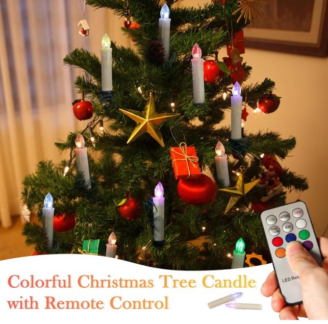 Colorful Christmas Tree Candles with Remote!
