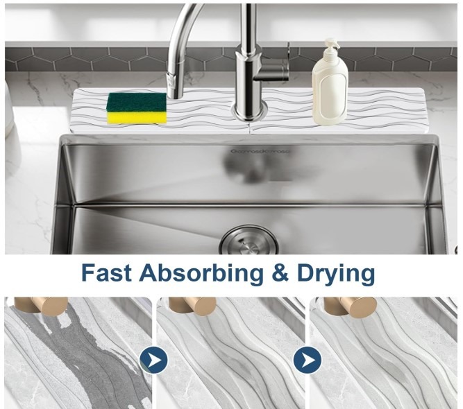 Kitchen Faucet Fast Drying Stone Mat!