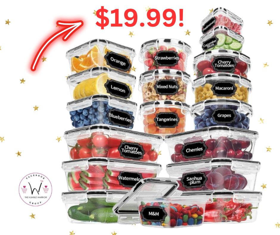 36-Piece Food Storage Containers with Lids!