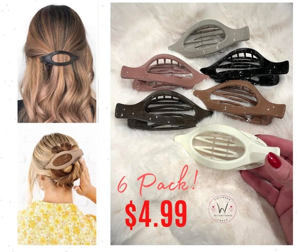 6 PCS Set Flat Hair Clips