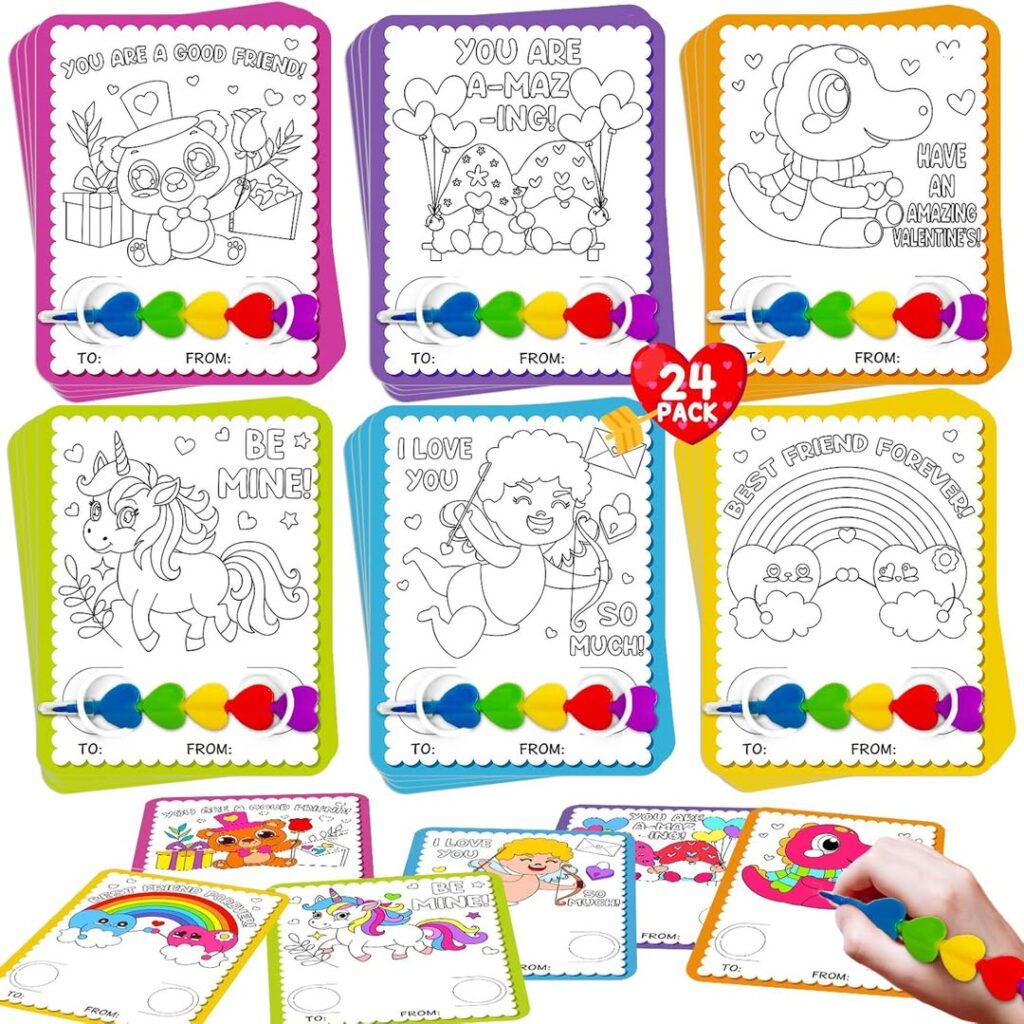 Valentines Coloring Cards
