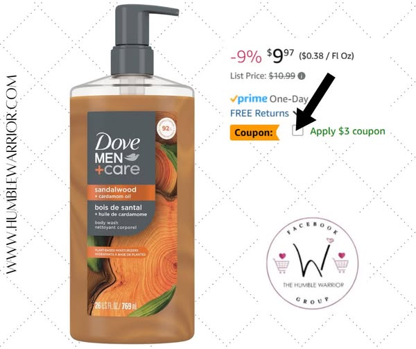 Dove Men+Care Sandalwood + Cardamom Oil Body Wash