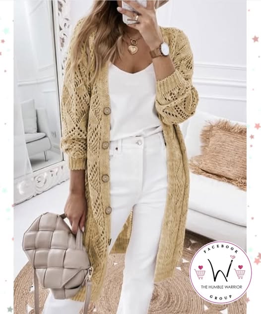 stunning long length crochet cardigan