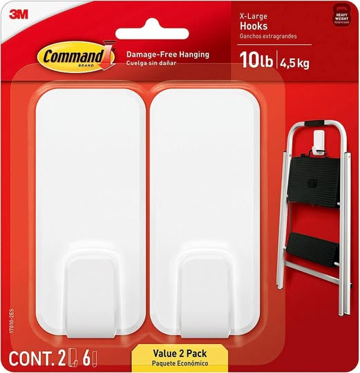Command 10 lb XL Heavyweight Wall Hooks