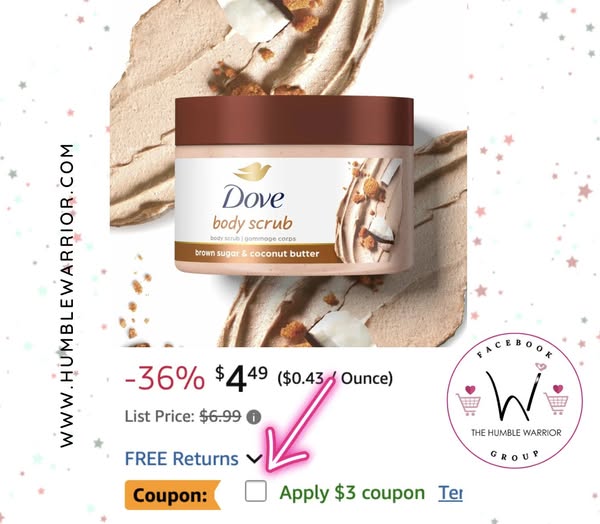 Dove Scrub in Brown Sugar & Coconut Butter