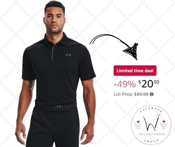 Under Armour Men’s Tech Golf Polo in Black/Graphite