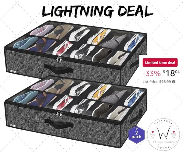 Onlyeasy Sturdy Under Bed Shoe Storage Organizer
