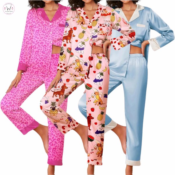 EKOUAER Satin Pajama Set
