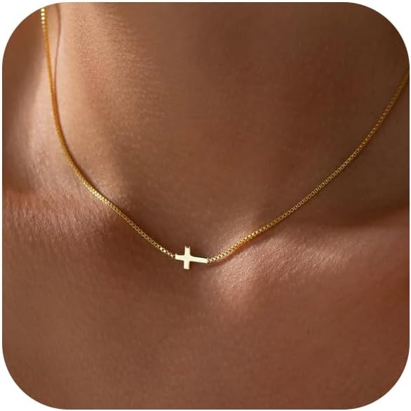 14k Gold Plated Cross Necklace!