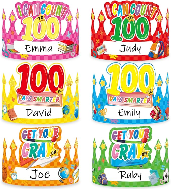 36-pack of 100th Day of School Paper Crowns