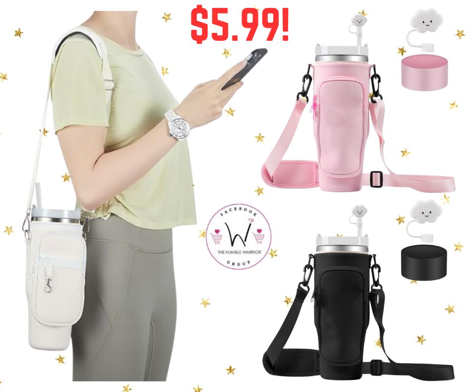 Water Bottle Carrier Bag with Phone Pocket!
