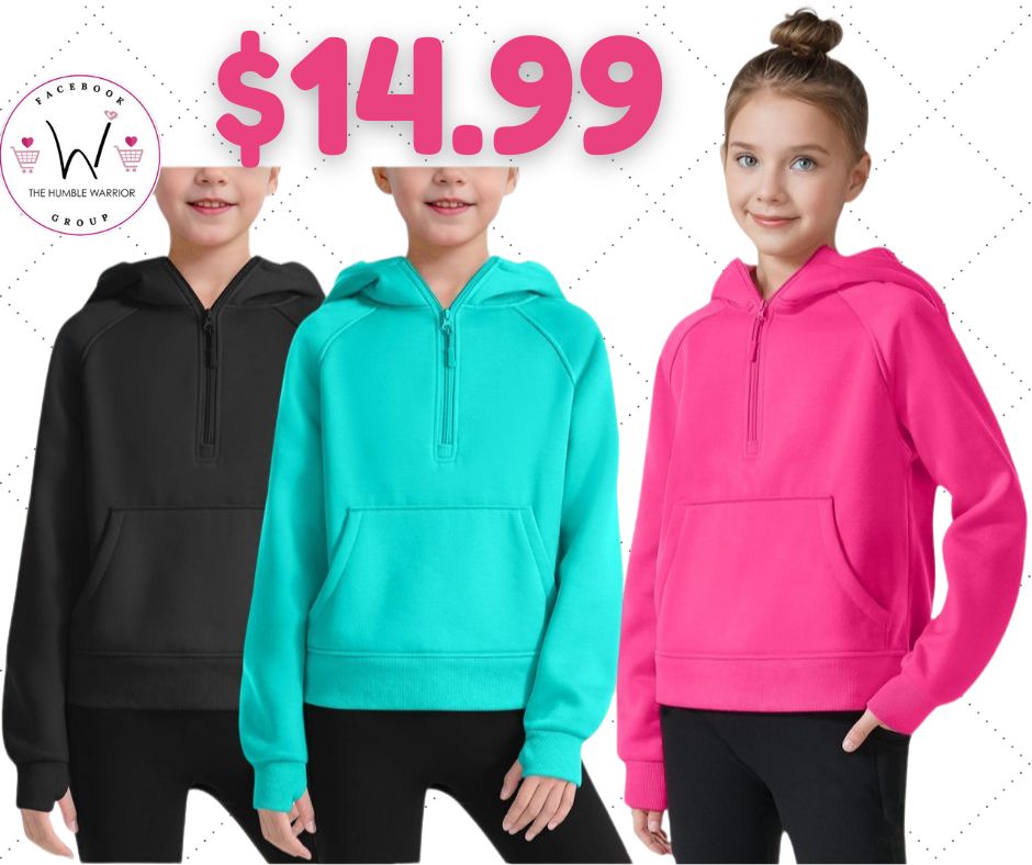 Girls Half Zip Hoodies