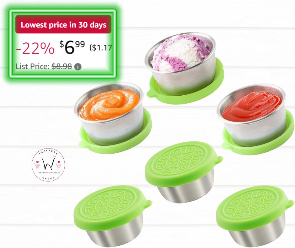 6-Pack of Salad Dressing Containers