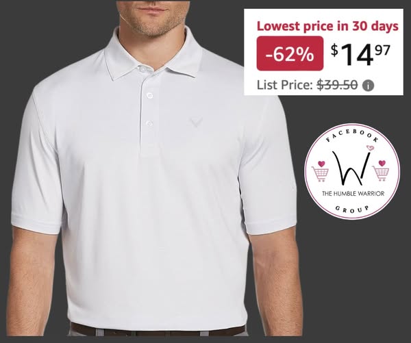 Callaway Men’s Fine Line Stripe Short Sleeve Golf Polo Shirt