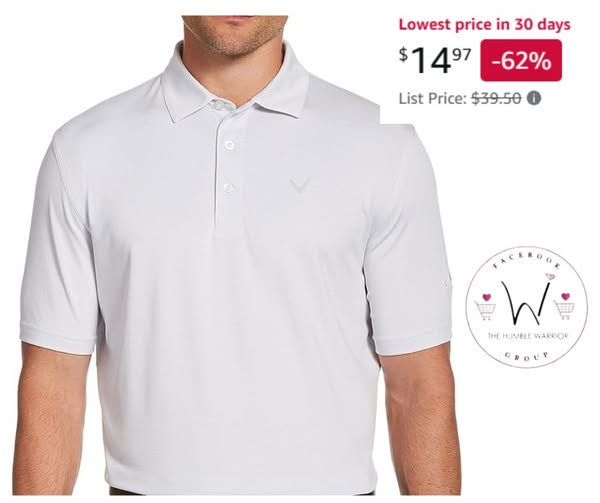Callaway Men’s Fine Line Stripe Short Sleeve Golf Polo Shirt