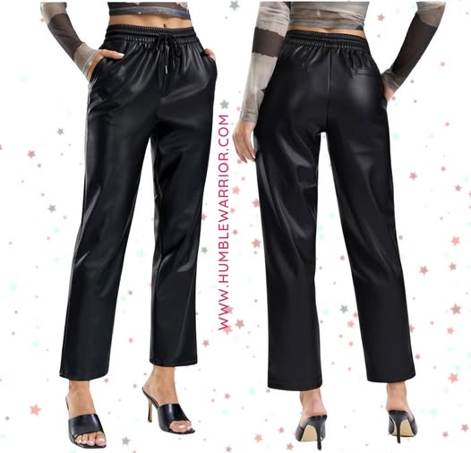 Santiny faux leather pants