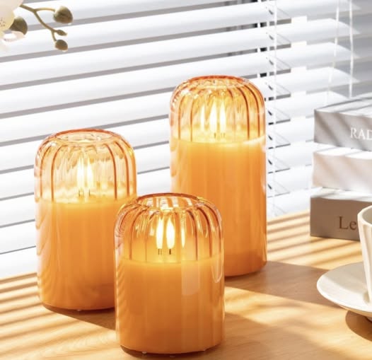 stunning glass flameless candles