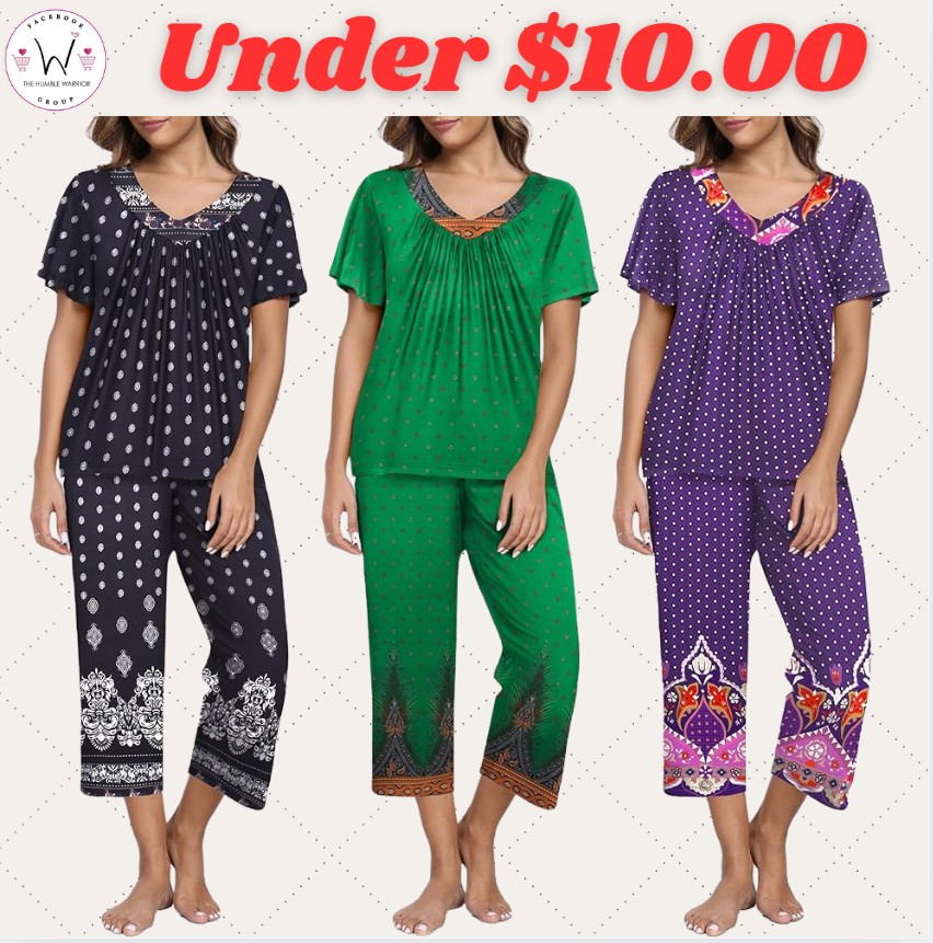 Ekouaer Capri Pajama Sets