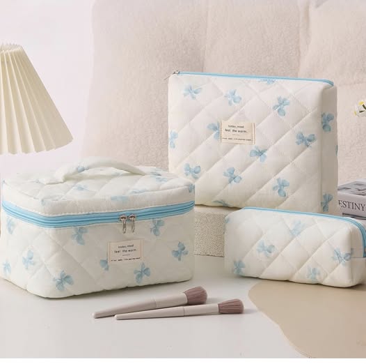 Coquette Quilted Makeup Bags