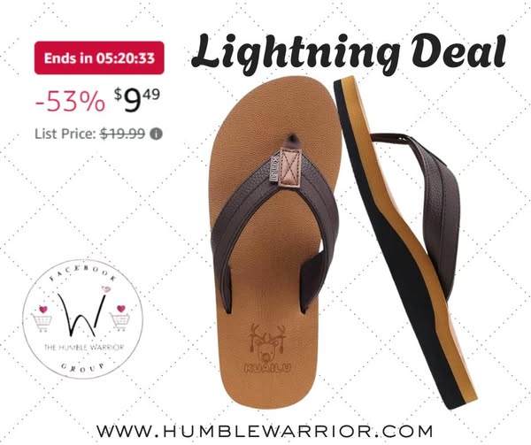 KuaiLu Men’s Yoga Mat Leather Flip Flops