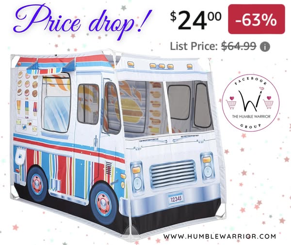 Melissa & Doug Fabric Double-Sided Food Truck Play Tent