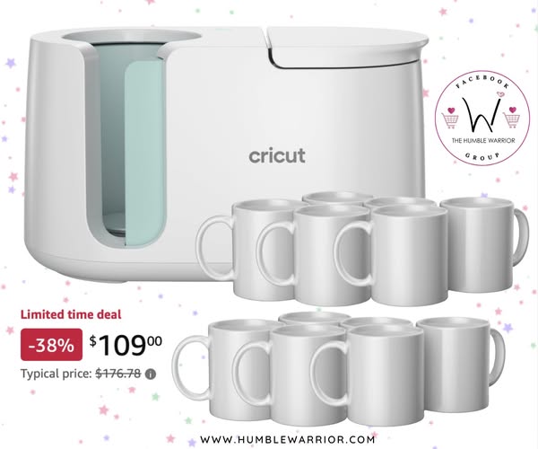 Cricut Mug Press + 12 Blank Mugs