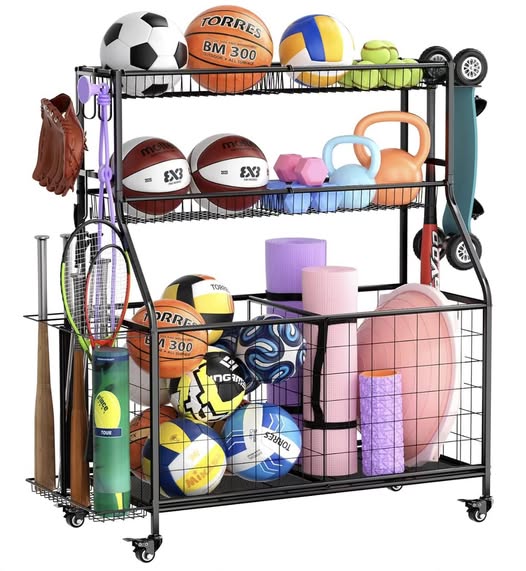 garage sports and fitness equipment organizer