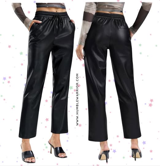 Santiny faux leather pants