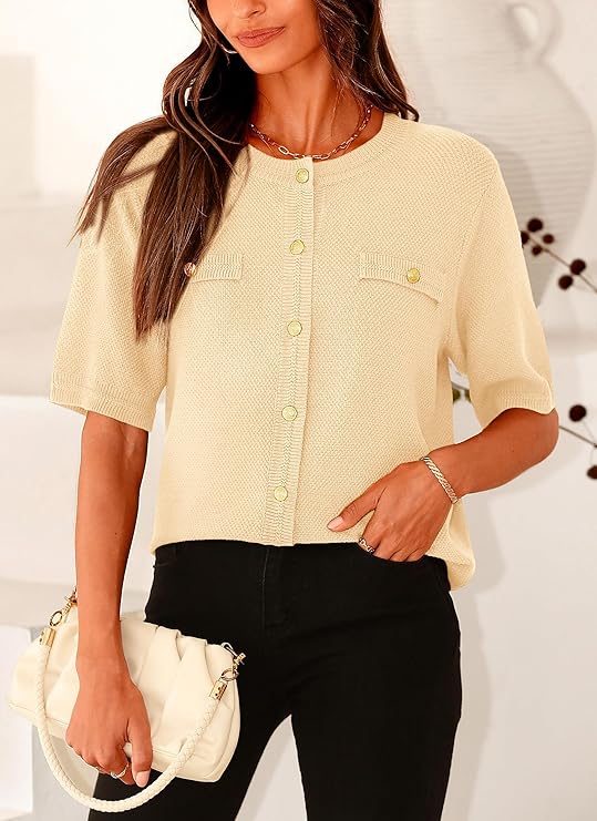 Ribbed Knit Button Down Shirt
