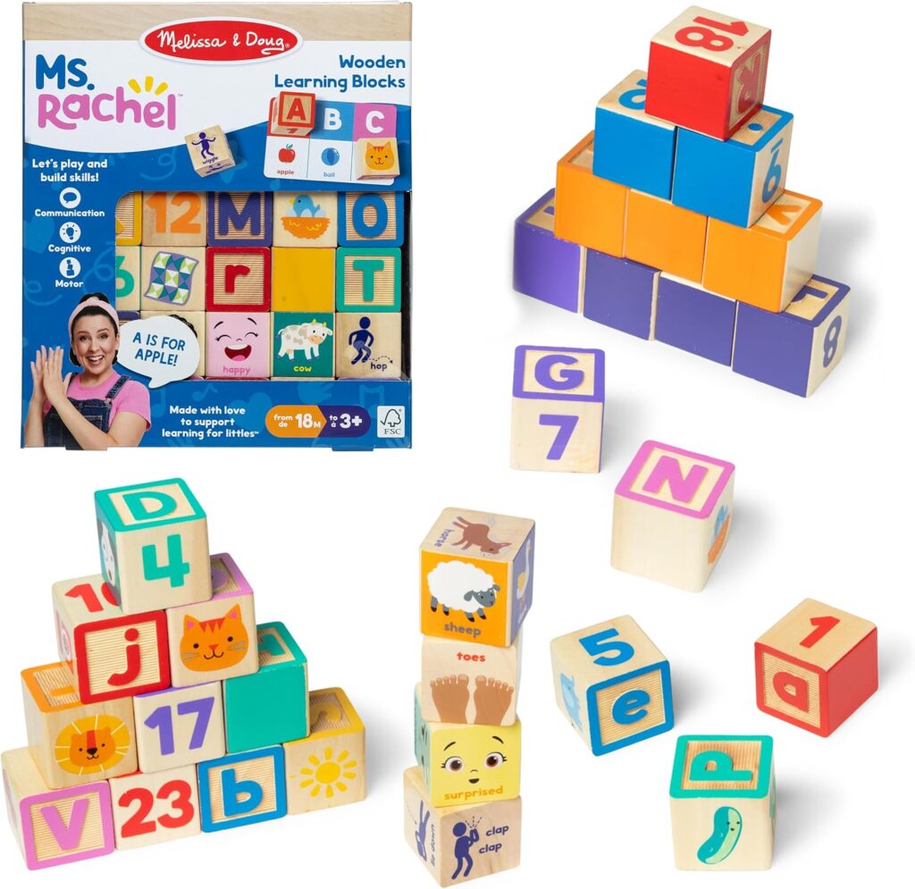 Ms. Rachel and Melissa & Doug Wooden Learning Blocks!