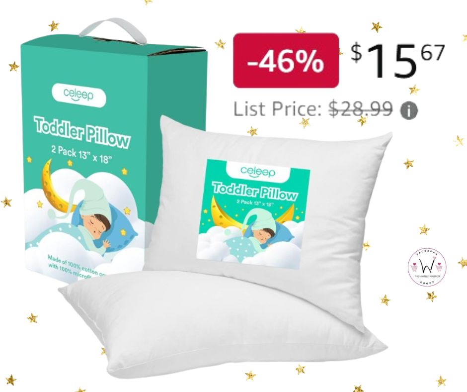 2-Pack Celeep soft organic toddler pillows!