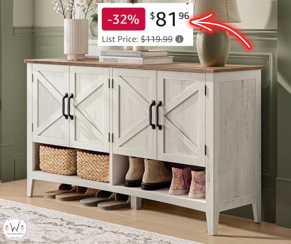 Farmhouse Style Shoe Storage Cabinet!